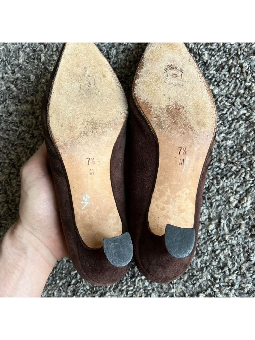 Bally Brown Suede Kitten Heels Size 7.5 Feminine Coquette Dainty Businesswoman - Picture 7 of 8